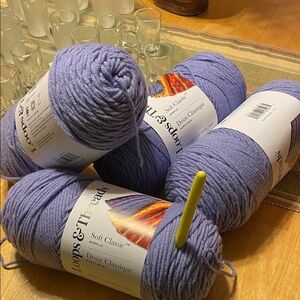 Loops & Threads Soft Classic Yarn - periwinkle 4 - 7oz skeins